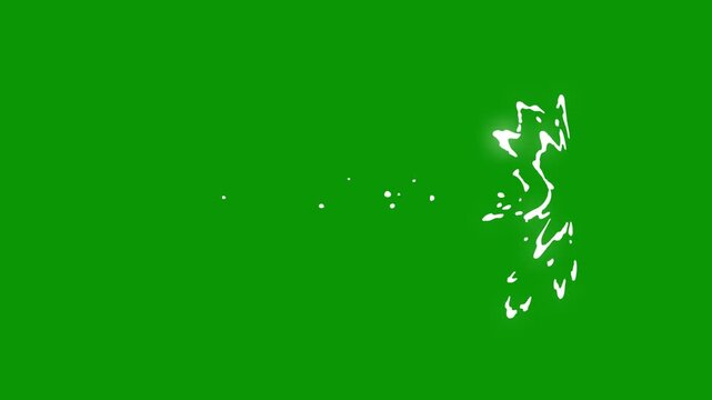 2D cartoon energy blast FX with smoke, sparkle shine and liquid water explosion. Flash style cartoon spark effects with shape elements for action or comic scenes on green screen background.