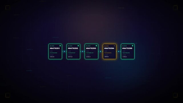 Futuristic blockchain transaction digital dashboard interface