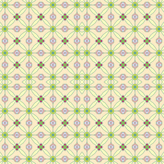 Fototapeta premium Retro Pastel Geometric Floral Tile Pattern