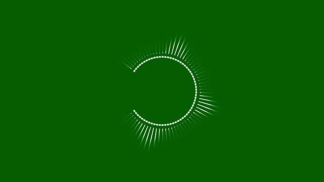 Futuristic circular audio spectrum Animation with Glowing Particles perfect for music Visualizer technology presentation digital Intro and sci fi motion graphics on green background