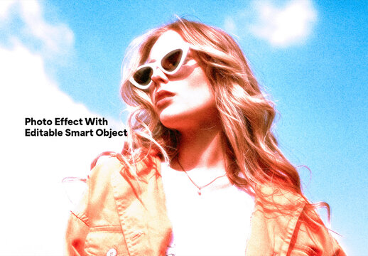 Vibrant Color Photo Effect Template With Soft Glow Lighting
