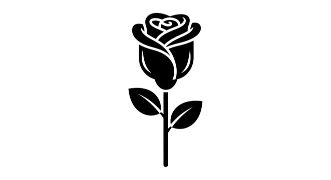 Black silhouette of a single rose 1.