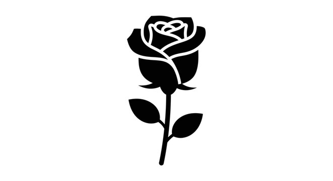 Black silhouette of a single rose 2.