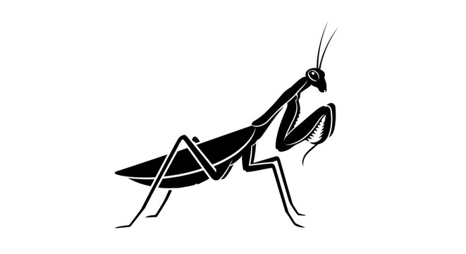 Detailed illustration of a praying mantis.