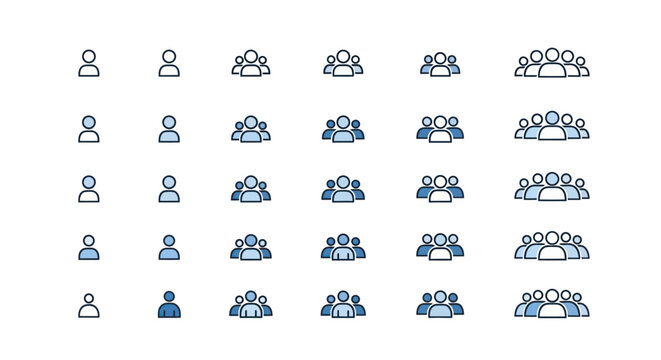 People icons various group size illustrations