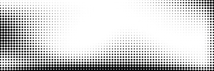 Dot grid pattern vector illustration. Simple black white point background with small and large polka dots. Abstract futuristic dotted mesh with gradient effect. Geometric minimal digital design. © mohafif