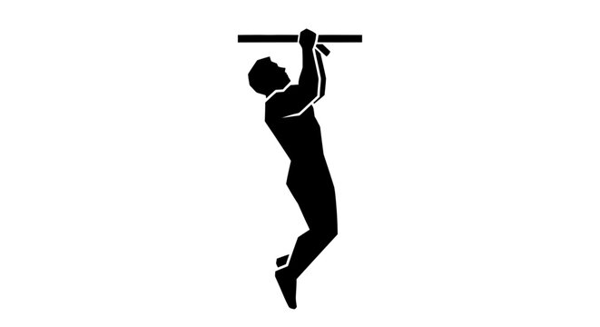 Man doing pull ups exercise.