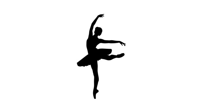 Silhouette of a female ballet dancer 1.
