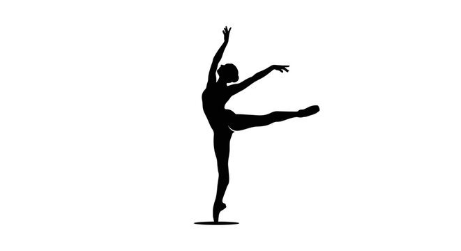 Silhouette of a Ballet Dancer Posing.