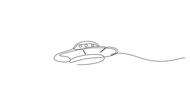 Alien Spaceship Continuous Line Animation For Futuristic Concepts,Animated Self Drawing Continuous Line Drawing ufo flying icon