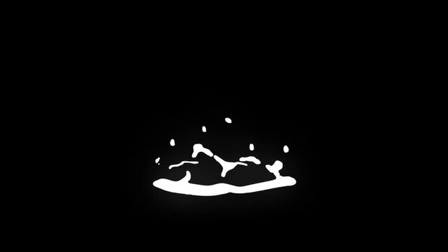 Flash FX cartoon explosion with smoke and spark light, hand drawn water burst and energy shape blast. Liquid shine effect cartoon spark animation and 2D explosion FX design on black screen background.