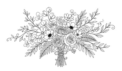 Rustic wedding botanical greenery vector illustration isolated on white background © Md
