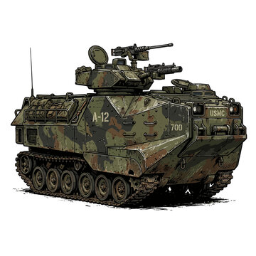 Amphibious Assault Vehicle with Camouflage, USMC