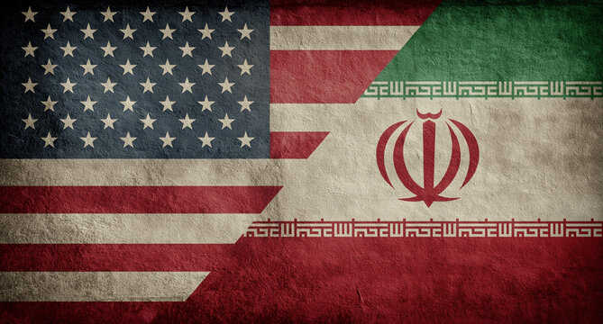 A horizontally divided image featuring two national flags with a grunge effect