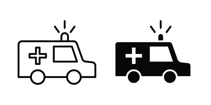 Ambulance icon. web black icon design.