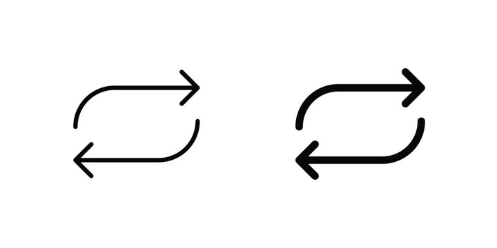 Arrows repeat icon. web black icon design.