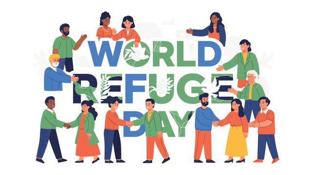 World Refugee Day Celebration: People from diverse backgrounds come together to celebrate World Refugee Day, symbolizing unity, support, and compassion for refugees worldwide.
