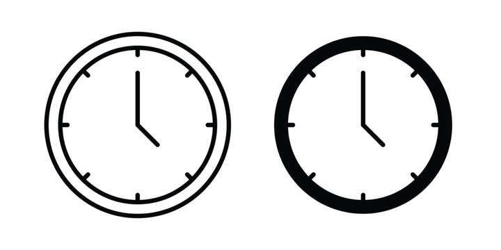 Clock icon. web black icon design.