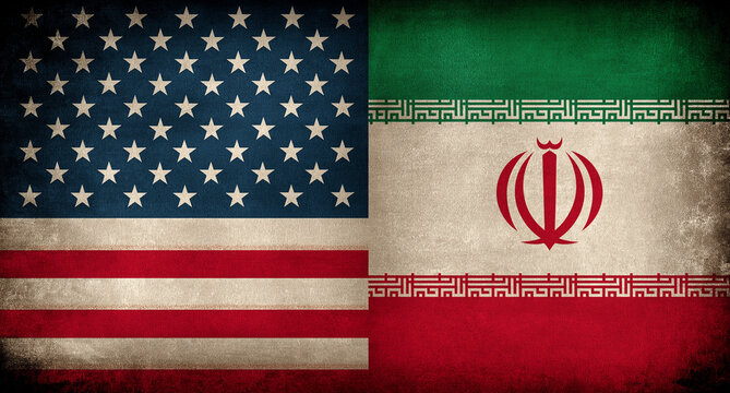 A horizontally divided image featuring two national flags with a grunge effect