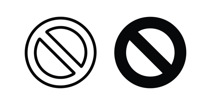 Restricted and forbidden circular icon set for warning and safety notices.