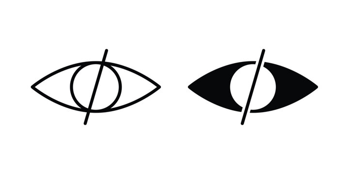 Eye crossed icon. web black icon design.