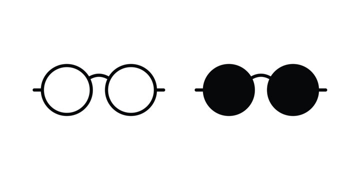 Glasses icon. web black icon design.