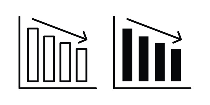 Loss Chart Icon. web black icon design.