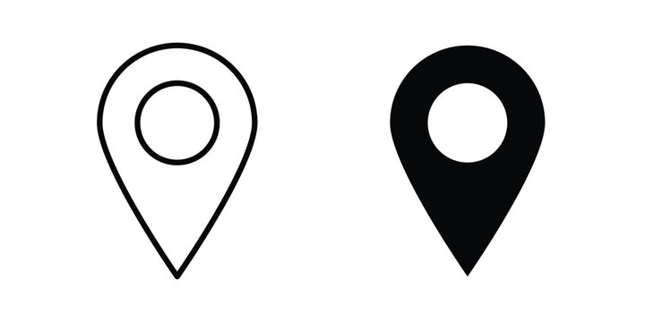 Map marker icon. web black icon design.