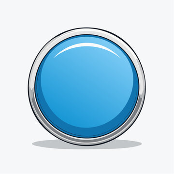 Blue Button with Silver Rim