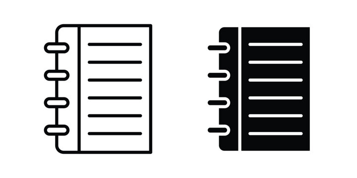 Notebook icon. web black icon design.