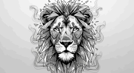 Obraz premium Detailed illustration of a lion face.
