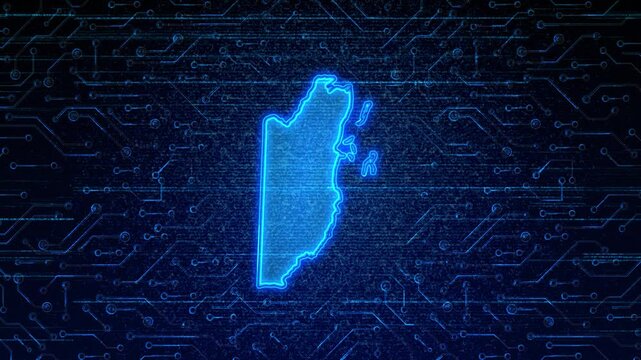 4K Resolution, Belize Country Digital Electric Futuristic Technology Map, Suitable for Tech events, Science, Politics, Elections, News and Sports Events