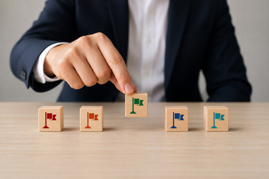 Business and project timeline. Options, steps or processes. Planning, market study process, idea to venture, new product development, product roadmap, product launching. Company milestones timeline.