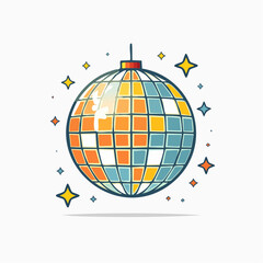 Obraz premium Disco Ball Illustration with Sparkles