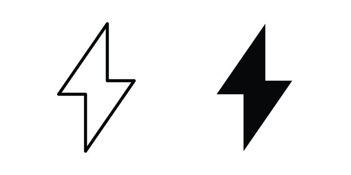 Thunder bolt icon. web black icon design.