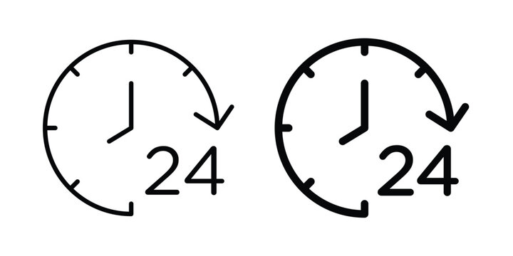 Time twenty four icon. web black icon design.
