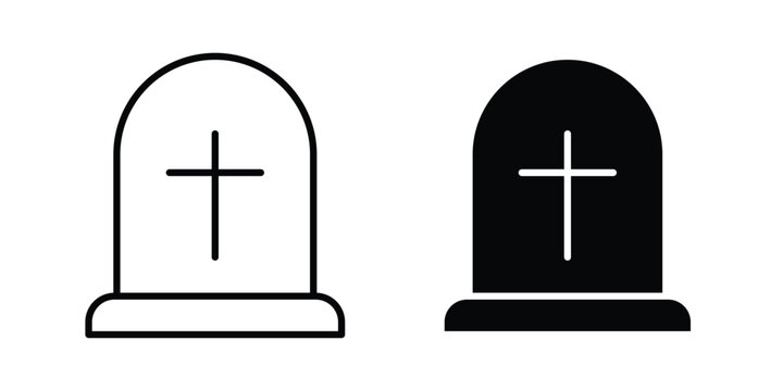 Tombstone icon. web black icon design.
