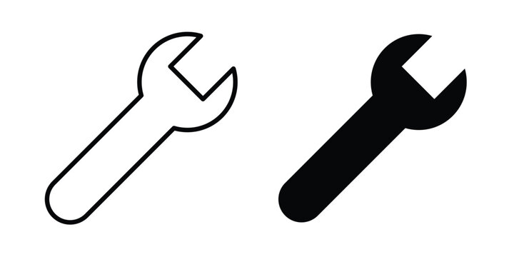 Wrench icon. web black icon design.