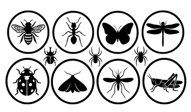 Insect Badge Silhouette Collection