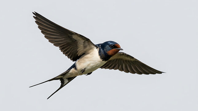Barn swallow in flight