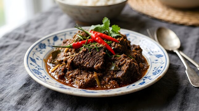 Eidul adha beef rendang traditional indonesian festive dish for celebration