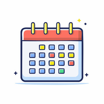 Calendar Icon with Colorful Squares