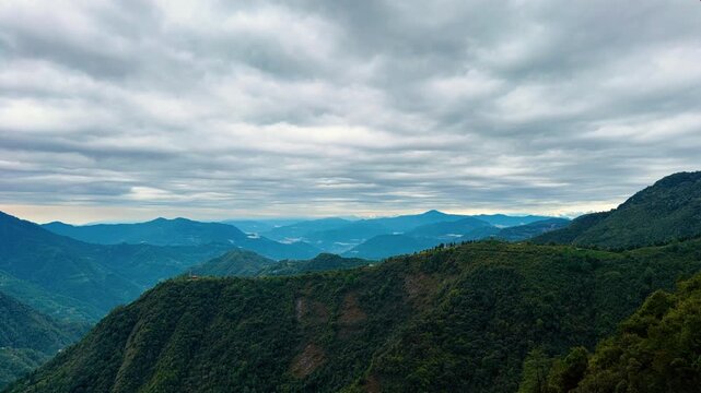 Time-Lapse of Cloudy Zuluk Valley Mountains