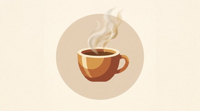 Steaming hot coffee cup isolated