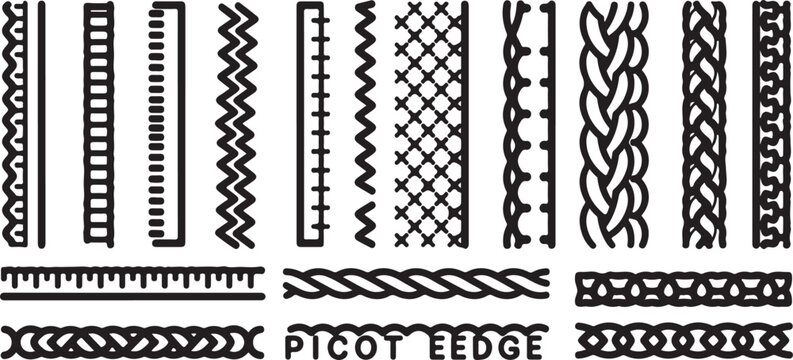 Seamless pattern of black decorative borders and frames Vector