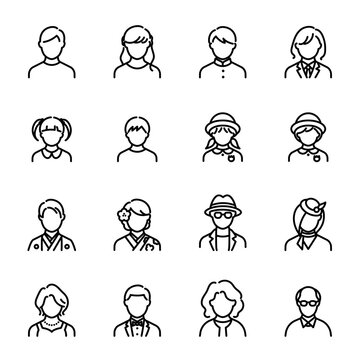 Simple Icon Set People, Faces, Avatars and Characters