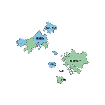 Channel Islands Map - Jersey, Guernsey, Alderney, Sark, Herm