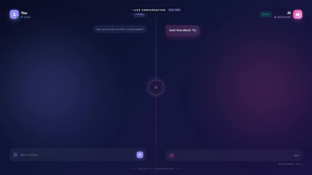 Modern artificial intelligence chatbot live conversation messaging interface