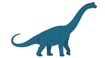 Blue Brontosaurus Dinosaur Illustration, Long Neck, Prehistoric Animal © Ahmad