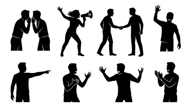 Collection of people gestures and actions.